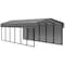 Arrow Storage Products Galvanized Steel Carport, W/ 1-Sided Enclosure, Compact Car Metal Carport Kit, 10'x29'x7', Eggshell CPHC102907ECL1 - alternate 1